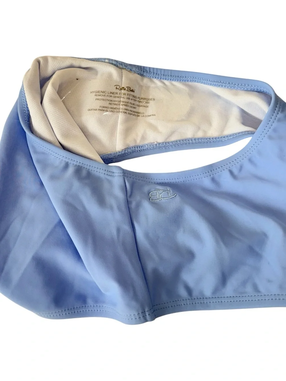 Ruffle Butts girls Light Blue Ruffle-Strap Two-Piece Swim Set size 16